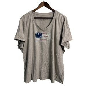 Life Is Good crusher tee women's XXXL 3XL beige patriotic grateful dogs outdoor